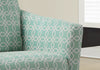 35" Faded Green Cotton, Linen, Foam, and Solid Wood Accent Chair