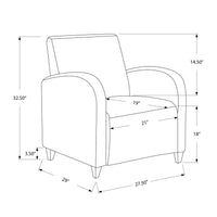 32.5" Faded Green Polyester, Foam, and Solid Wood Accent Chair