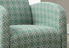 32.5" Faded Green Polyester, Foam, and Solid Wood Accent Chair