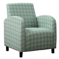 32.5" Faded Green Polyester, Foam, and Solid Wood Accent Chair