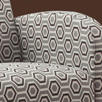 32.5" Brown Polyester, Foam, and Solid Wood Accent Chair