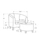45.5" Brush Design Polyester, Foam, and Solid Wood Accent Chair