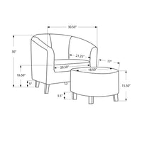 45.5" Brush Design Polyester, Foam, and Solid Wood Accent Chair