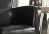 35" Leather Look Fabric, Foam, and Solid Wood Accent Chair