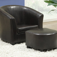 Two 26.25" Leather Look, Foam, and Solid Wood Juvenile Chairs