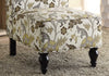 33" Brown and Gold Polyester, Foam, MDF, and Solid Wood Accent Chair