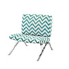 30" Polyester, Cotton, Foam, MDF, and Chrome Metal Accent Chair