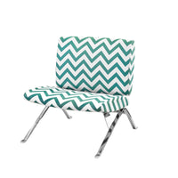 30" Polyester, Cotton, Foam, MDF, and Chrome Metal Accent Chair