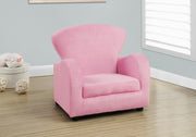 20" Fuzzy Pink Leather Look, Solid Wood, and Foam Juvenile Chair