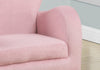 20" Fuzzy Pink Leather Look, Solid Wood, and Foam Juvenile Chair
