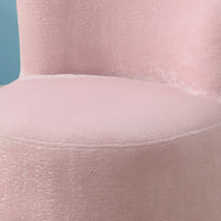 18.5" Fuzzy Pink Leather Look, Foam, and Metal Swivel Juvenile Chair