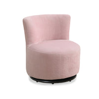18.5" Fuzzy Pink Leather Look, Foam, and Metal Swivel Juvenile Chair