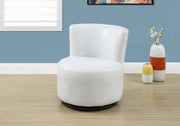 18.5" White Leather Look, Foam, and Metal Swivel Juvenile Chair