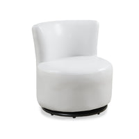 18.5" White Leather Look, Foam, and Metal Swivel Juvenile Chair