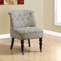 30.75" Taupe and Black Linen, Cotton, Foam, and Solid Wood Accent Chair