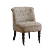 30.75" Taupe and Black Linen, Cotton, Foam, and Solid Wood Accent Chair