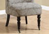 30.75" Taupe and Black Linen, Cotton, Foam, and Solid Wood Accent Chair