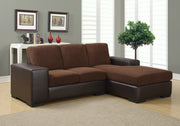 37" Corduroy Sofa Lounger with a Brown Leather Look