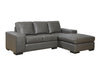 37" Charcoal Grey Bonded Leather Sofa Lounger
