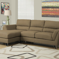 36" Light Brown Linen Sofa Lounger