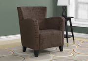 35" Brown Brushed Velvet, Foam, and Solid Wood Accent Chair