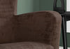 35" Brown Brushed Velvet, Foam, and Solid Wood Accent Chair
