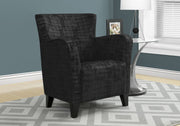 35" Black Brushed Velvet, Foam, and Solid Wood Accent Chair