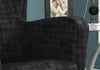 35" Black Brushed Velvet, Foam, and Solid Wood Accent Chair