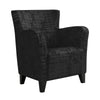 35" Black Brushed Velvet, Foam, and Solid Wood Accent Chair