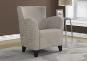 35" Taupe Brushed Velvet, Foam, and Solid Wood Accent Chair