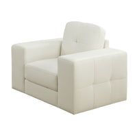 36" Ivory Bonded Leather Chair