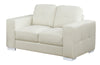 36" Ivory Bonded Leather Love Seat