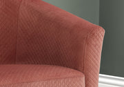 45.5" Dusty Rose Quilted Fabric, Foam, and Solid Wood Two Piece Accent Chair Set