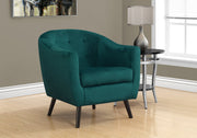 31.75" Emerald Green Mosaic Velvet, Foam, and Solid Wood Accent Chair