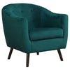 31.75" Emerald Green Mosaic Velvet, Foam, and Solid Wood Accent Chair