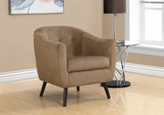 31.75" Light Brown Mosaic Velvet, Foam, and Solid Wood Accent Chair