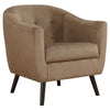 31.75" Light Brown Mosaic Velvet, Foam, and Solid Wood Accent Chair