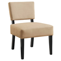 31.5" Beige Polyester, Foam, and Solid Wood Accent Chair