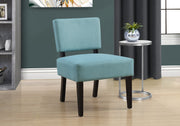 31.5" Teal Polyester, Foam, and Solid Wood Accent Chair