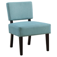31.5" Teal Polyester, Foam, and Solid Wood Accent Chair