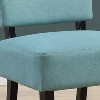31.5" Teal Polyester, Foam, and Solid Wood Accent Chair