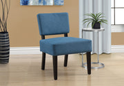 31.5" Blue Polyester, Foam, and Solid Wood Accent Chair