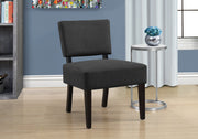 31.5" Dark Grey Polyester, Foam, and Solid Wood Accent Chair