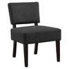 31.5" Dark Grey Polyester, Foam, and Solid Wood Accent Chair