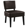 31.5" Leather Look, Foam, and Solid Wood Accent Chair