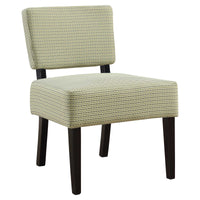 31.5" Light-Dark Green Abstract Dot Polyester, Foam, & Solid Wood Accent Chair