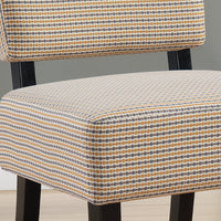 31.5" Gold-Grey Abstract Dot Polyester, Foam, and Solid Wood Accent Chair