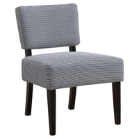 31.5" Light-Dark Blue Abstract Dot Polyester, Foam, & Solid Wood Accent Chair