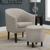 50.5" Geometric Polyester, Foam, Solid Wood 2 Piece Accent Chair Set