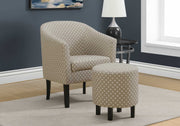 50.5" Dark Taupe Geometric Polyester, Foam, Solid Wood 2 Piece Accent Chair Set